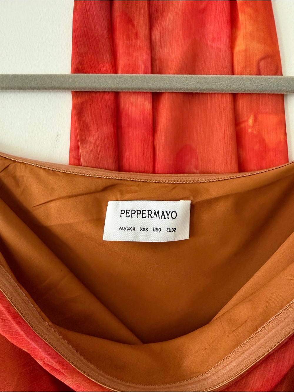 Peppermayo Red-Orange Floral Halter Dress - Picture 2 of 2